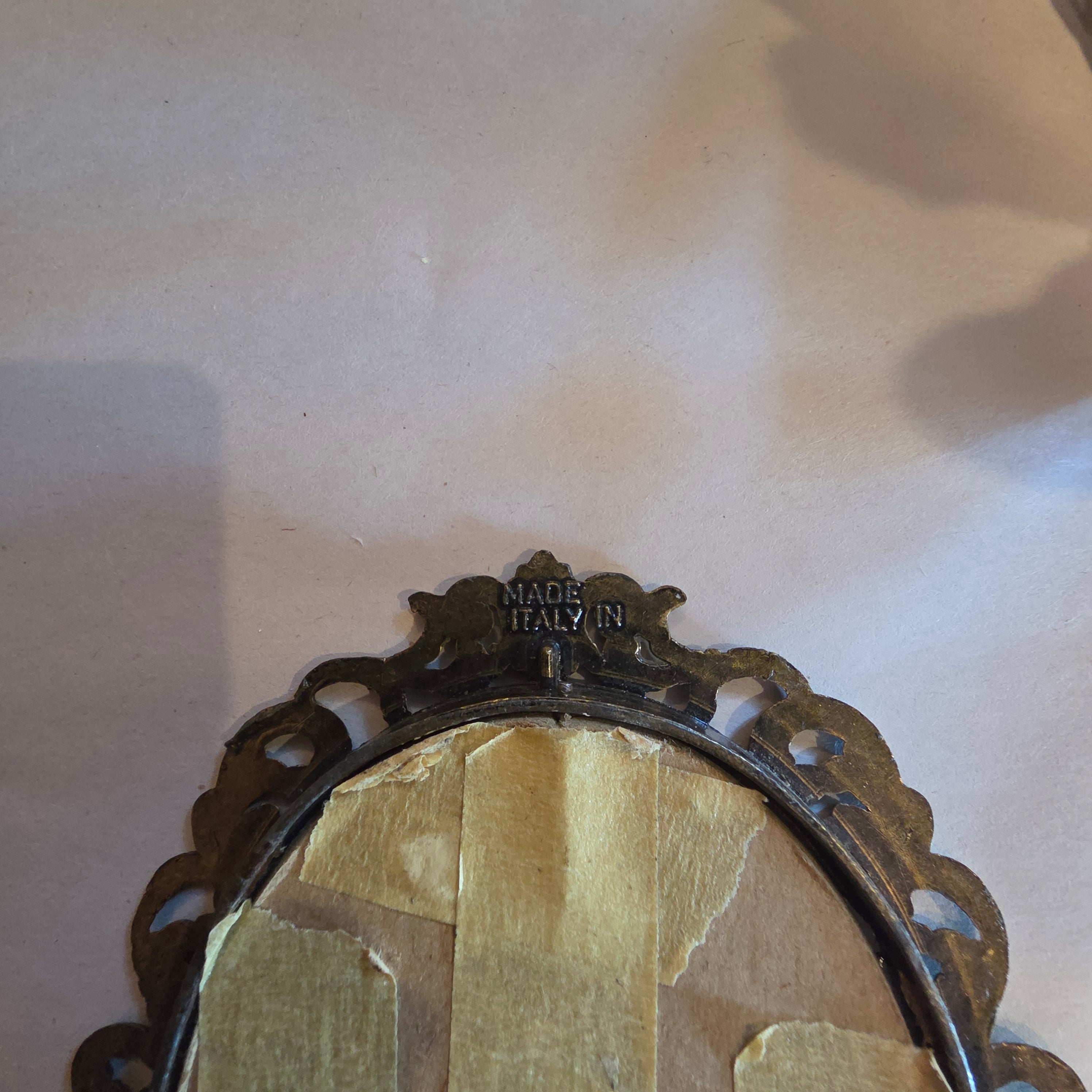 Ornate Bronze(?) mirror made in Italy