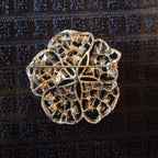 Vintage Silver Rhinestone Flower Brooch Pin Crystal Floral Wedding Prom Jewelry