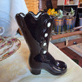Black ceramic shoe vase