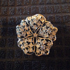 Vintage Silver Rhinestone Flower Brooch Pin Crystal Floral Wedding Prom Jewelry