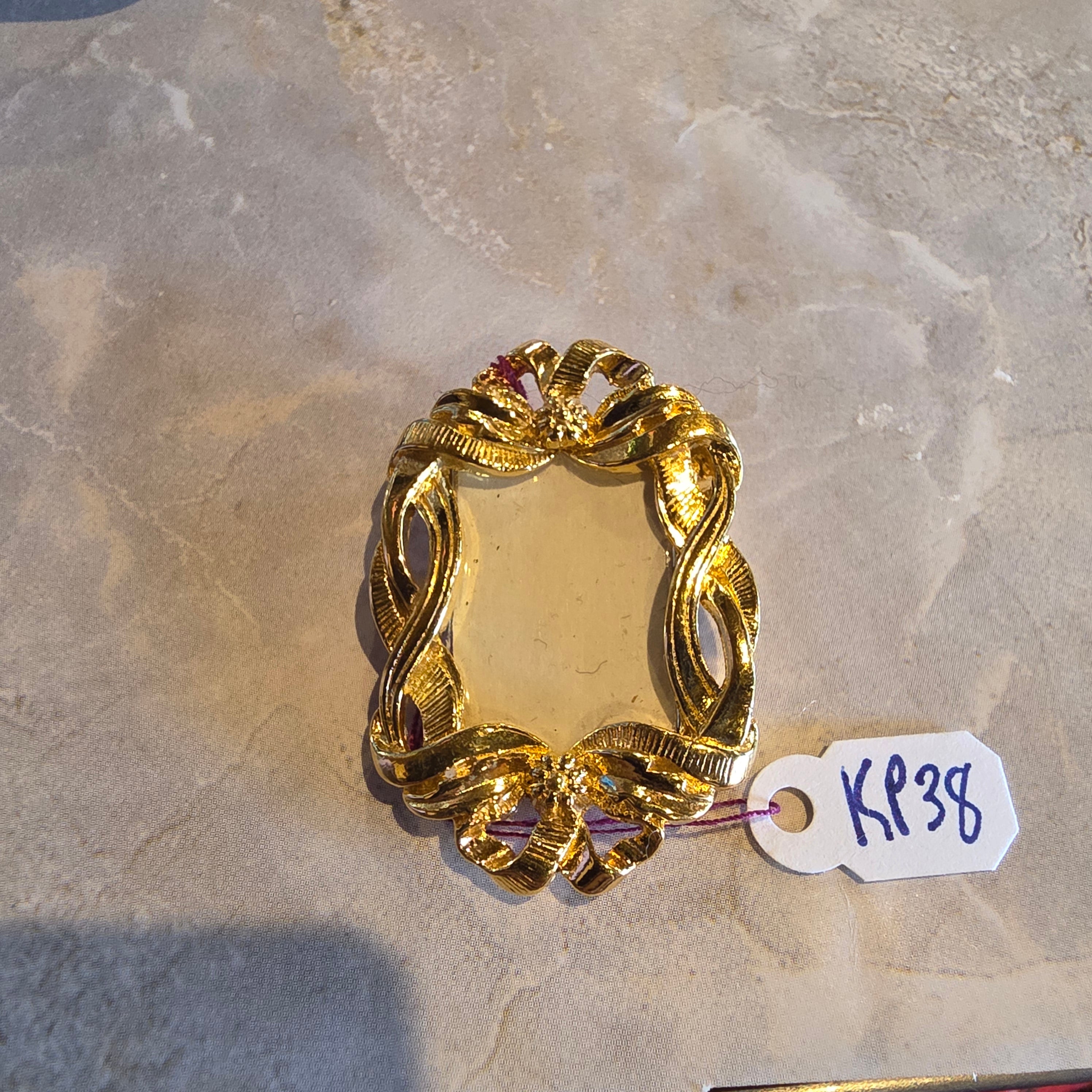 Vintage Victorian Intricate Mirror Frame Stylish Brooch by Avon
