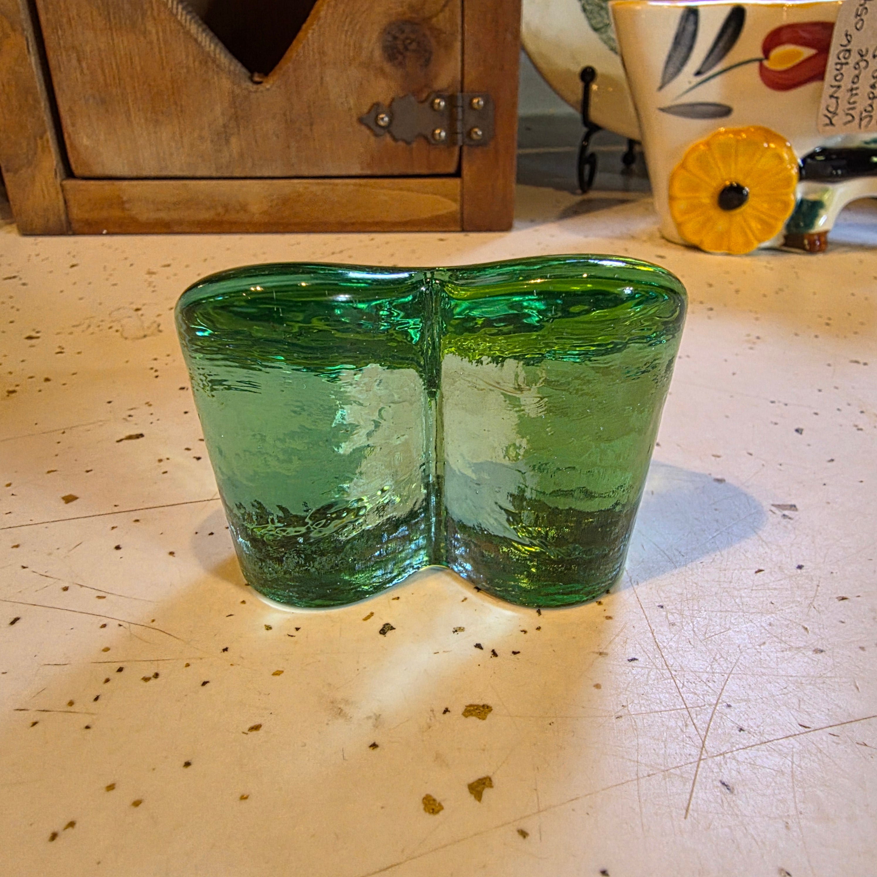Fire and Light Recycled Glass Heart Paper weight