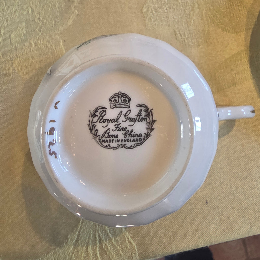 Royal Grafton Mother's Day Teacup & Saucer, Violets, Bone China