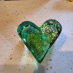 Fire and Light Recycled Glass Heart Paper weight