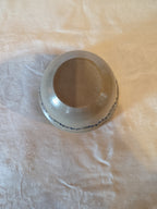 Rowe Pottery Works 1990 Salt Glaze Mixing Bowl 7" Blue Heart Vintage Stoneware