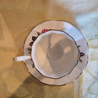 Vintage bone china cup & saucer made in England Pink Roses and gold trim