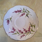 Vintage Royal Vale Fine Bone China Teacup & Saucer Set – Burgundy Floral Pattern with Gold Trim – Made in England