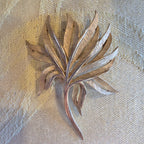Vintage Crown Trifari Gold Leaf Brooch - Mid-Century Brushed & Polished Pin