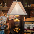 Crystal and brass lamp