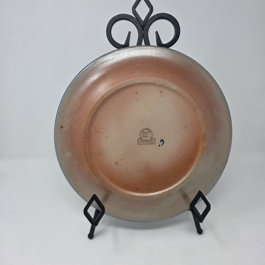 Vintage Rowe Pottery Salt Glaze Plate Boy with Horn Lore Larson Art 9"