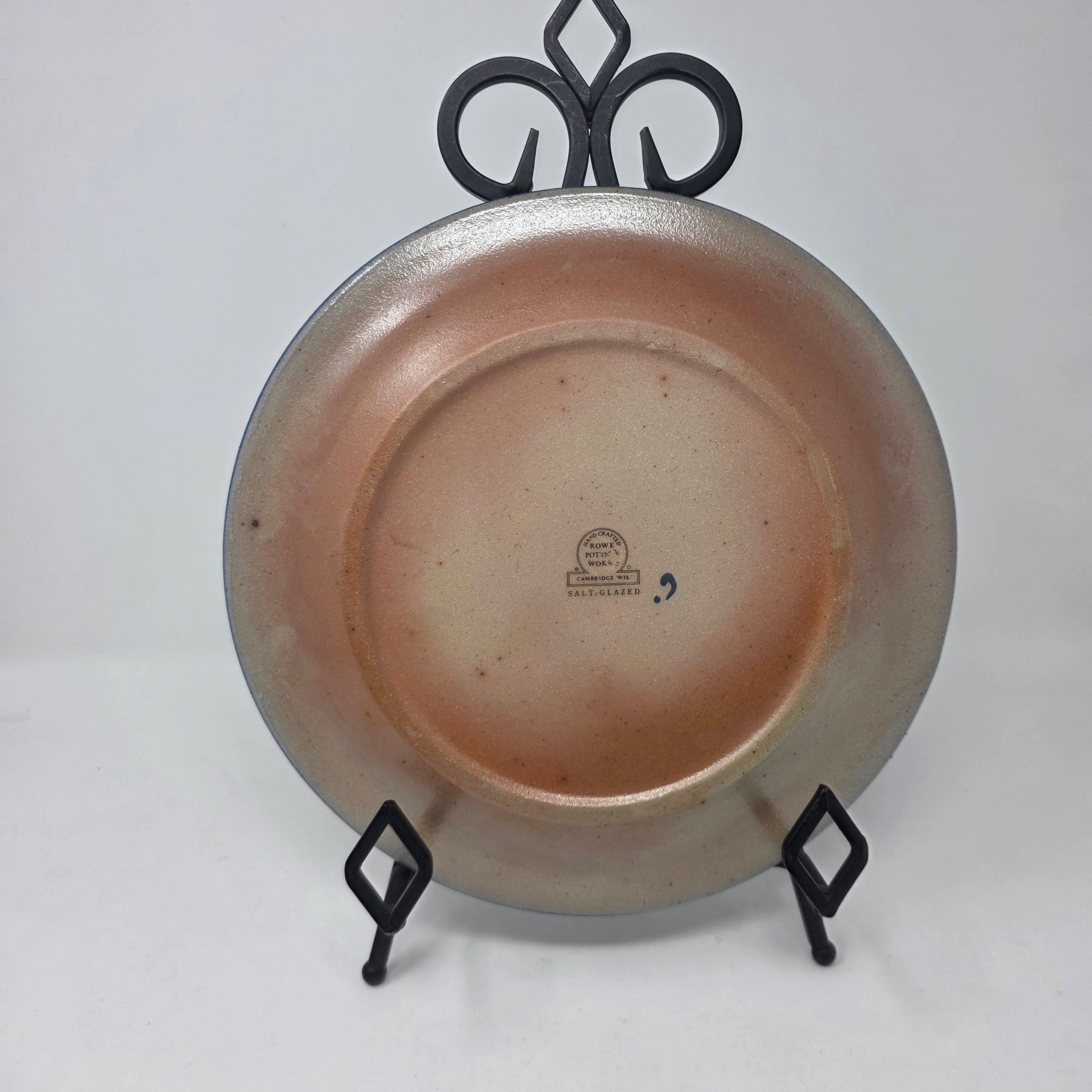 Vintage Rowe Pottery Salt Glaze Plate Boy with Horn Lore Larson Art 9"