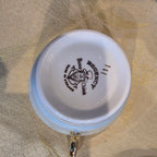 Vintage Regency Bone China cup & saucer gold filigree lace, light blue England