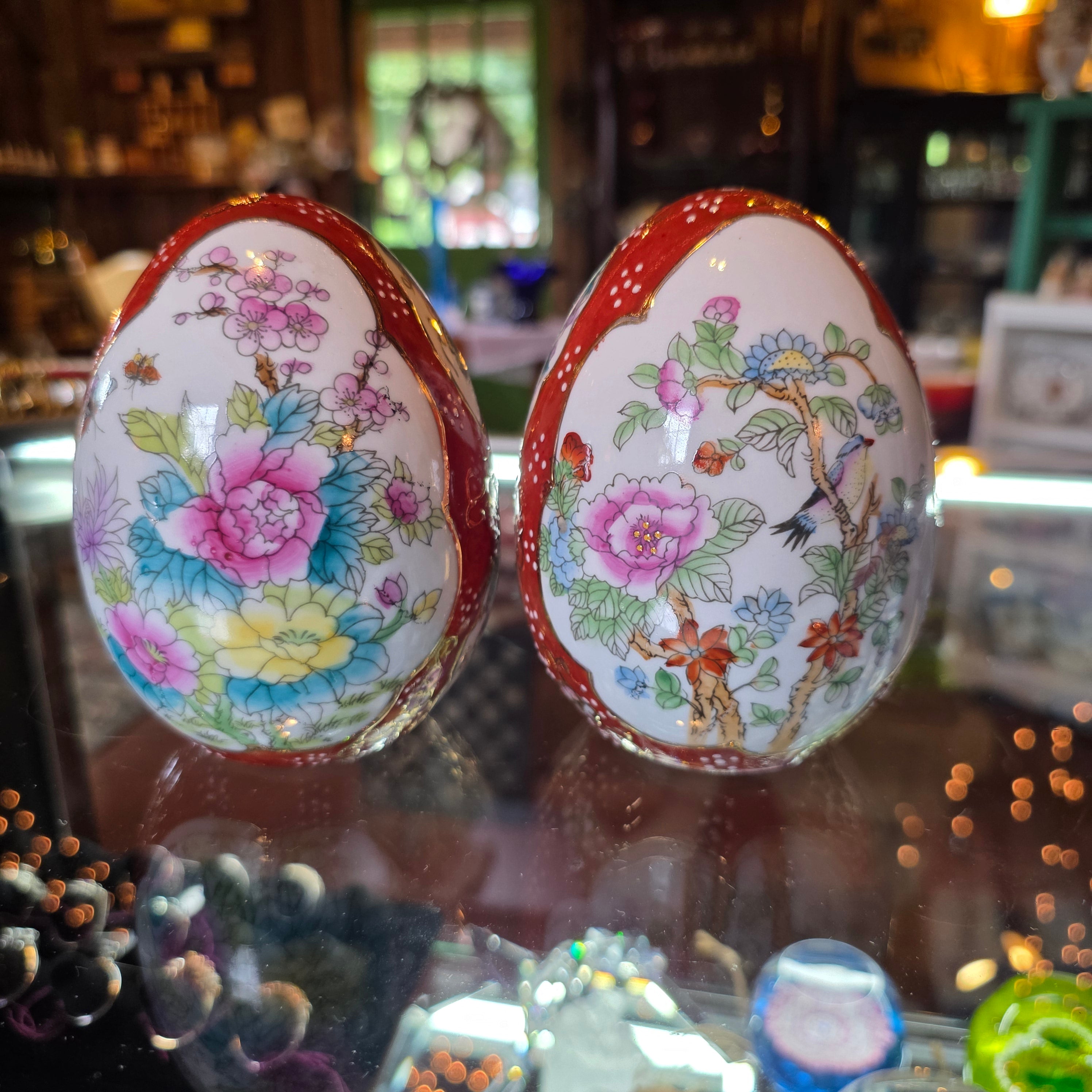 Porcelain hand painted eggs