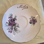 Royal Grafton Mother's Day Teacup & Saucer, Violets, Bone China