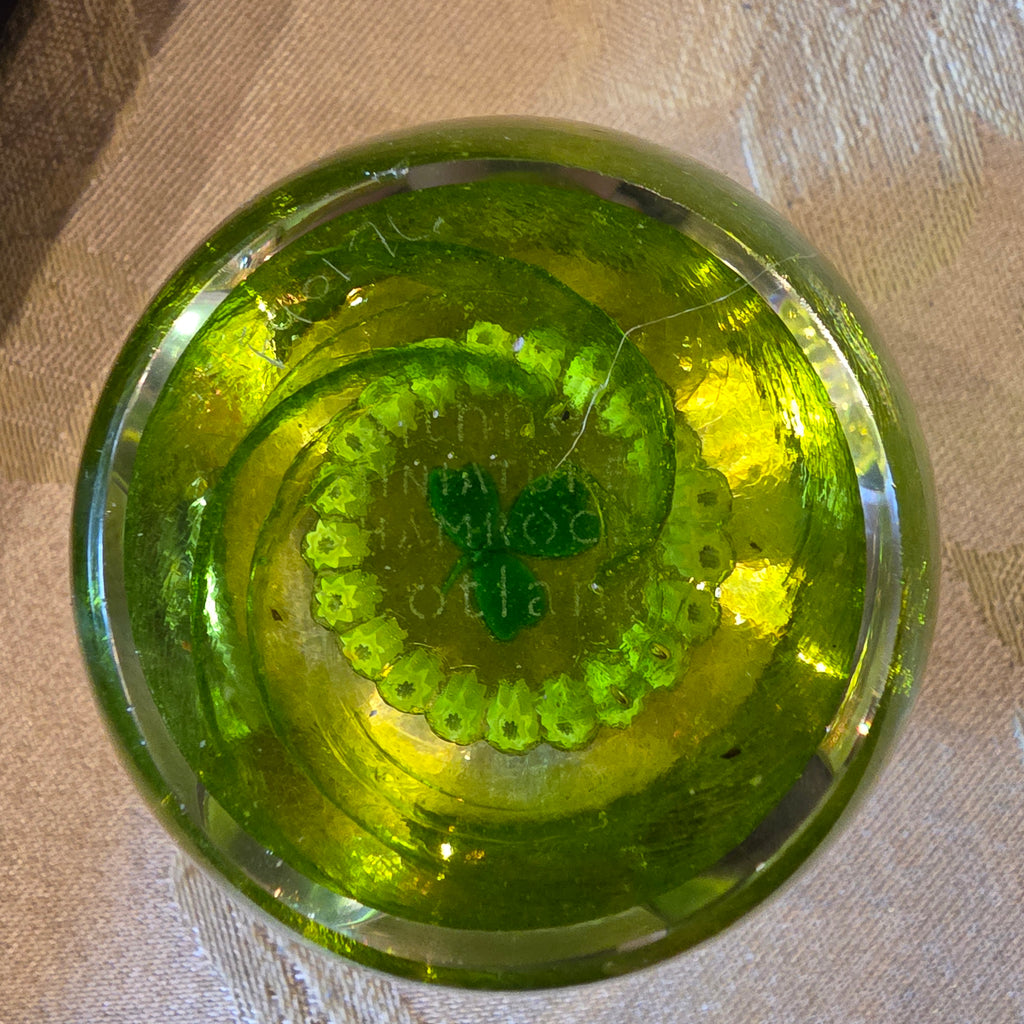 Caithness miniature shamrock paperweight
