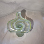 Hand blown green Swirl jack in the pulpit bud vase