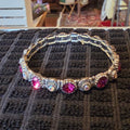 Pink and clear stones stretch bracelet