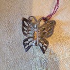 Vintage Filigree Butterfly Brooch with Central Gemstone