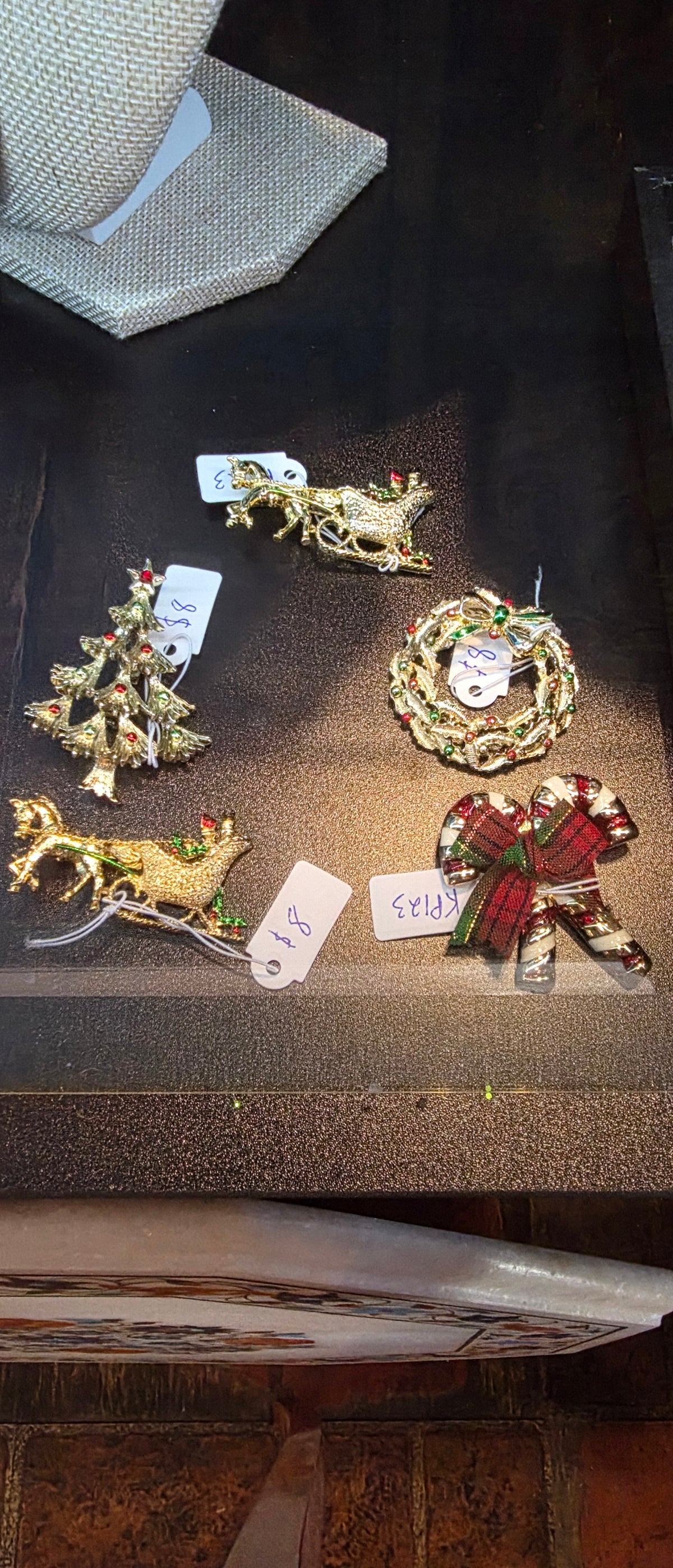 Various Christmas pins