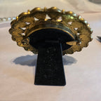 Round gold tone w purple stones picture frame