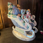Fitz & Floyd Crystal Winter Sleigh cookie jar
