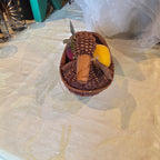 Vintage wicker Duck Basket-w/Fruit