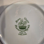 Vtg. Aynsley English Bone China cup & saucer - cobalt blue & heavy gold gilt filigree- floral interior