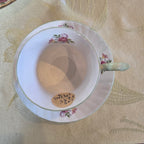 Vintage Rosina England Red Roses Teacup & Saucer Set | Fine Bone China | Gold Trim