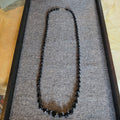 Black glass beaded necklace w/ sterling clasp