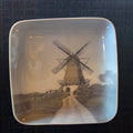 Vintage Bing & Grondahl Windmill Square Trinket Dish Plate Tray B&G Denmark 521