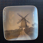 Vintage Bing & Grondahl Windmill Square Trinket Dish Plate Tray B&G Denmark 521