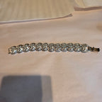 Coro mid century silvertone Pegasus leaf bracelet