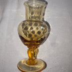 Amber blown glass mini bud vase