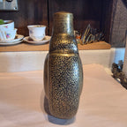 Antique 19thC Mughal Indo Persian Brass Pilgrim Flask Canteen Hand Cut Screw Top