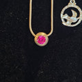 Sterling necklace pink stone