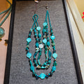 Blue chunky multi strand necklace