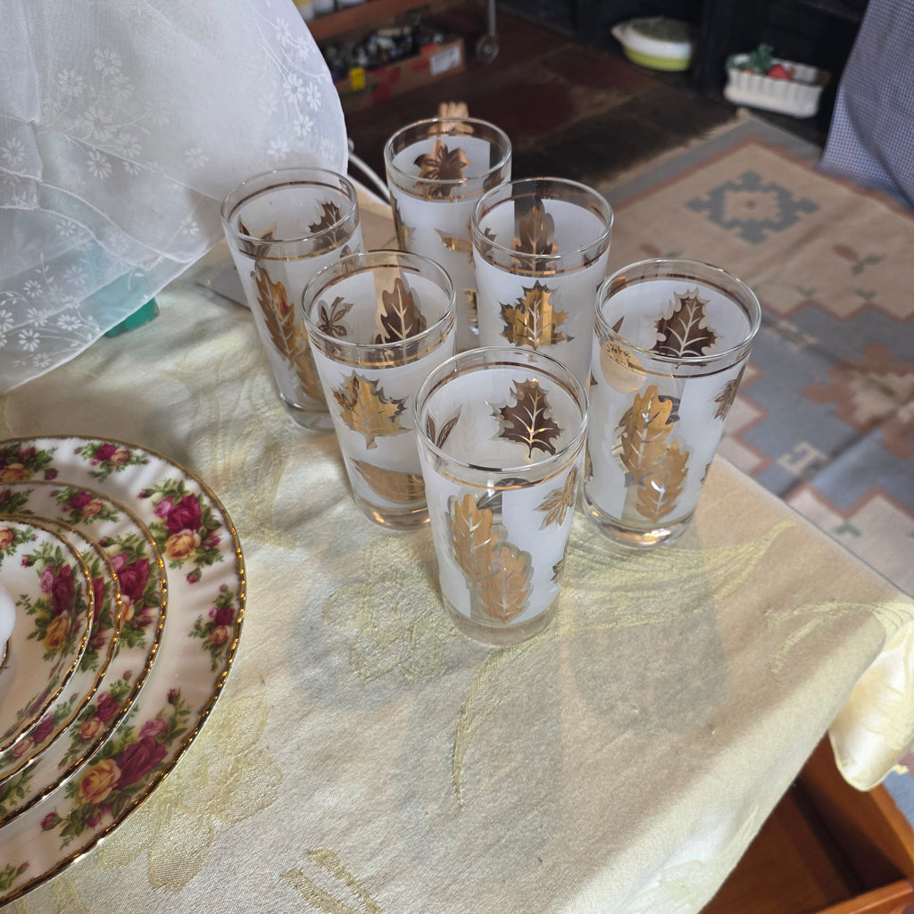 Continental Gold leaf tumbers set of 6 MCM