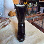Black ceramic shoe vase
