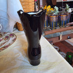 Black ceramic shoe vase