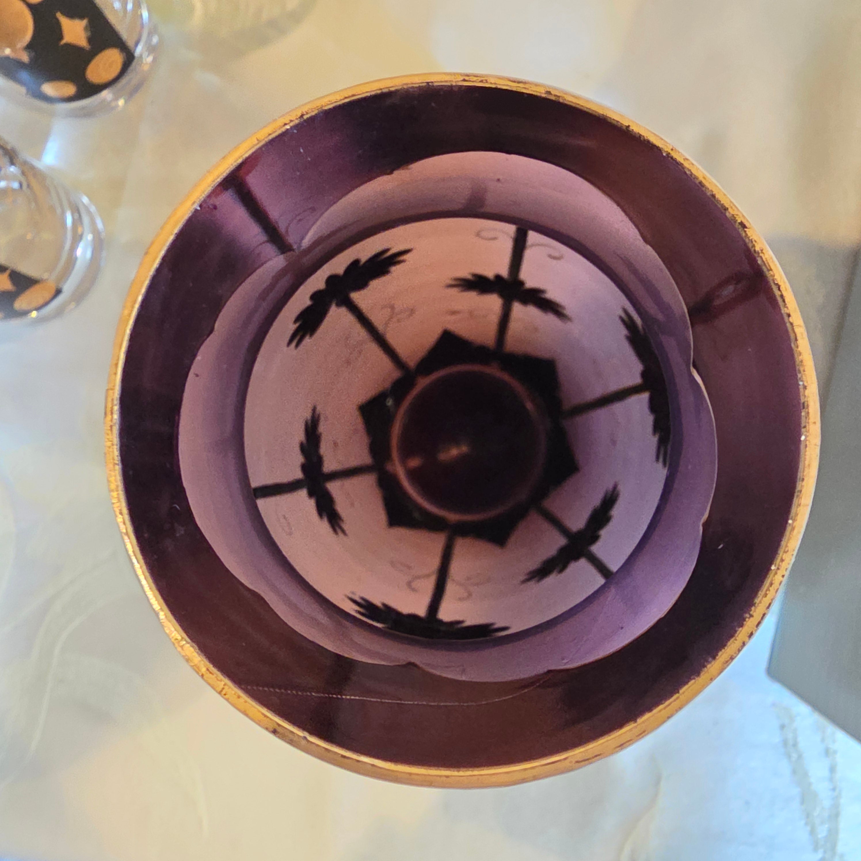 Stunning Antique Art Nouveau Amethyst & Gilt Glass Vase