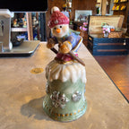 Vintage skiing snowman bell